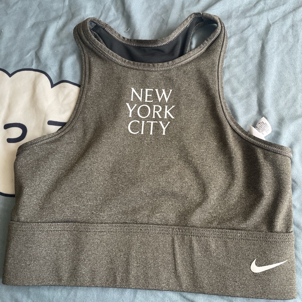 Nike Charcoal Sports Bra with NYC Print